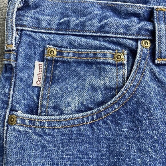 Carhartt Jeans Mens 44x32 Blue Relaxed Fit Tapered Leg Denim Workwear Y2K Baggy - Picture 6 of 16